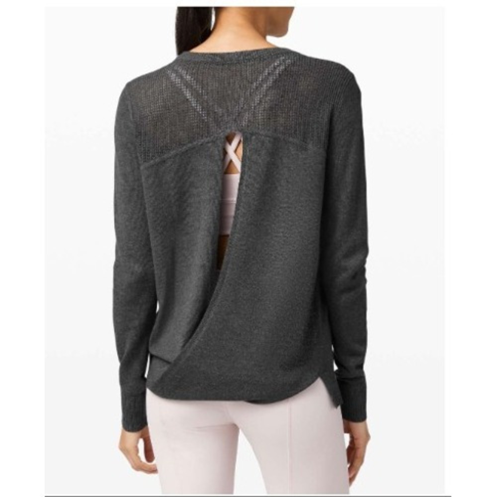 lululemon athletica Charcoal Gray Open-Back Lightweight Sweater